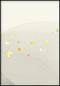 Cremefarbenes Schmetterlings-Poster aus echtem Gold